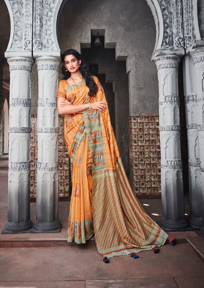 Sr Panama Soft Linen Wholesale Designer Saree Catalog
